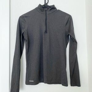 Gray Long Sleeve Quarter-Zip Athletic Top
